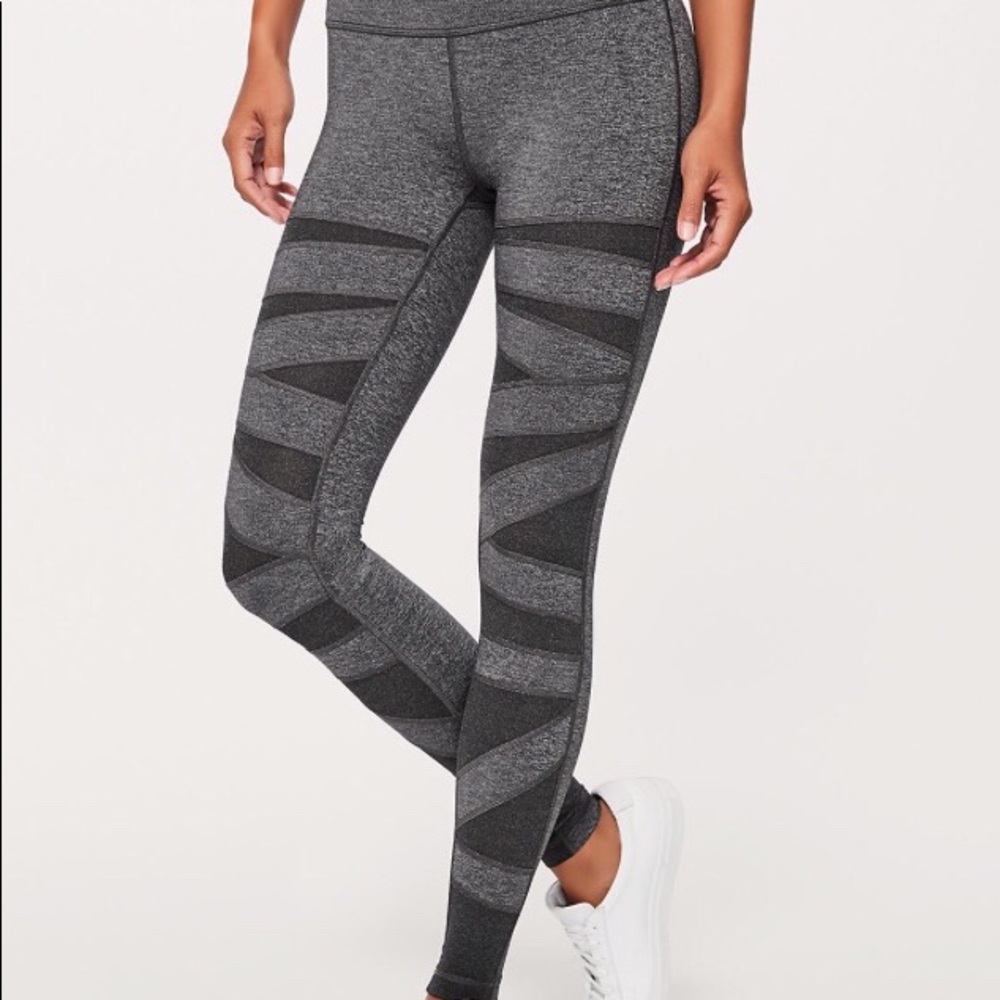 Lululemon Wunder Under Gray Tech Mesh Legging 10